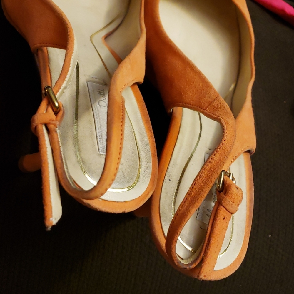 Massimo  Dutti Real Leather Coral/Orange Shoes - Picture 5 of 8